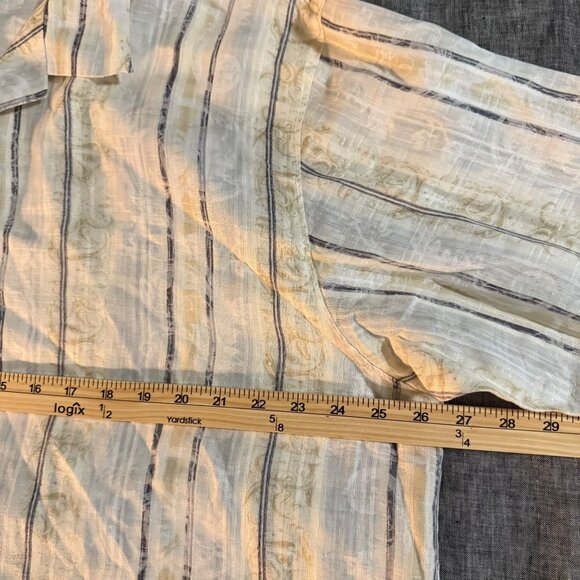 Tommy Bahama 100% Linen Stripe Short Sleeve Button Up Shirt Mens size XL - Picture 6 of 7